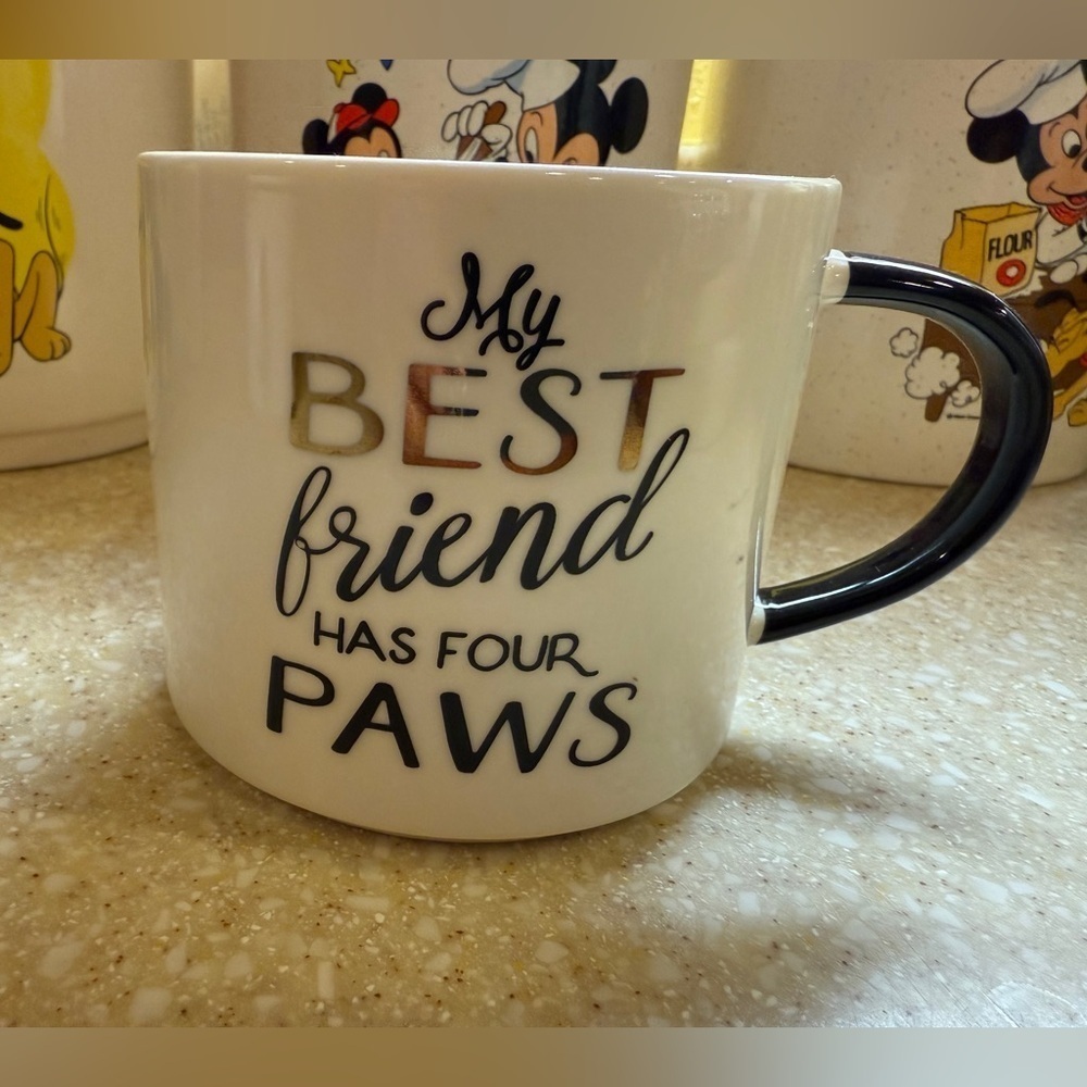 Threshold White Mug with Black Handle “My Best Friend Has 4 Paws